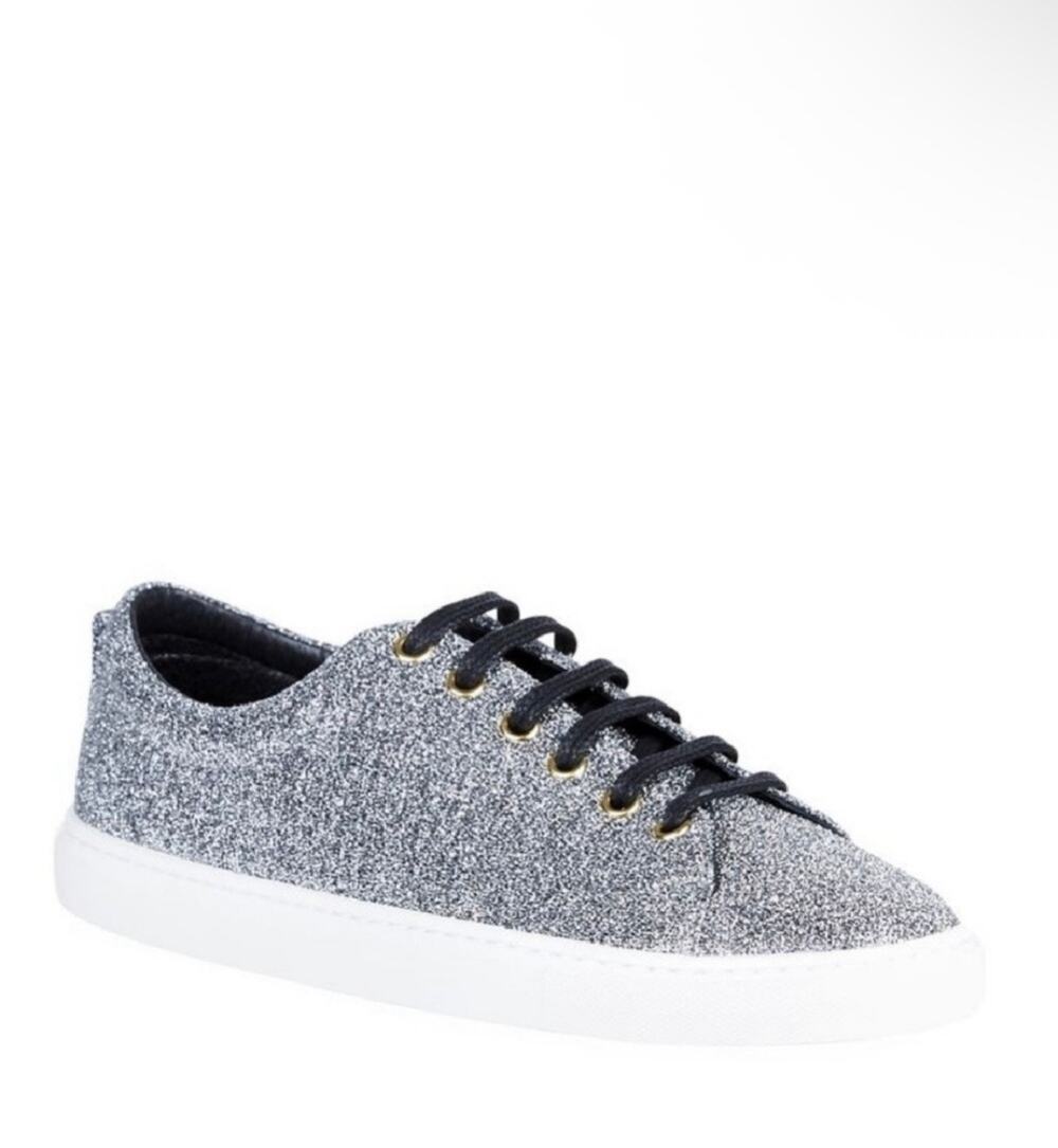 Sandro Adria silver glitter shimmer sneakers sz 39 9